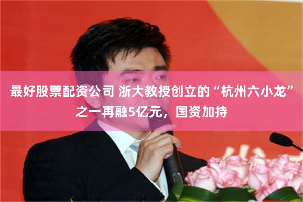 最好股票配资公司 浙大教授创立的“杭州六小龙”之一再融5亿元，国资加持