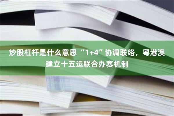 炒股杠杆是什么意思 “1+4”协调联络，粤港澳建立十五运联合办赛机制