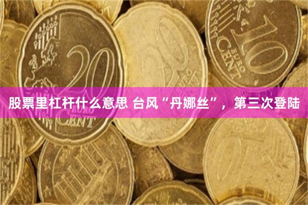 股票里杠杆什么意思 台风“丹娜丝”，第三次登陆