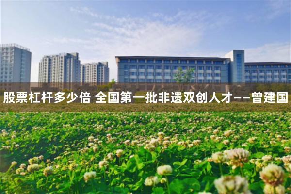 股票杠杆多少倍 全国第一批非遗双创人才——曾建国
