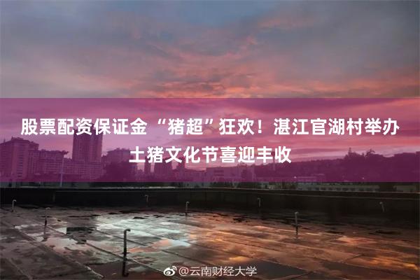 股票配资保证金 “猪超”狂欢！湛江官湖村举办土猪文化节喜迎丰收
