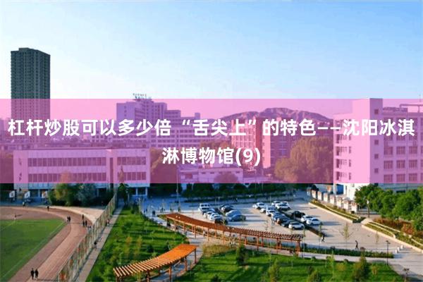 杠杆炒股可以多少倍 “舌尖上”的特色——沈阳冰淇淋博物馆(9)
