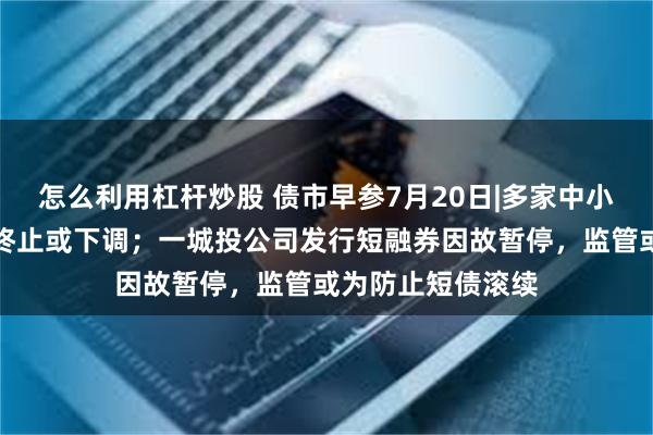 怎么利用杠杆炒股 债市早参7月20日|多家中小银行信用评级遭终止或下调;一城投公司发行短融券因故暂停,监管或为防止短债滚续
