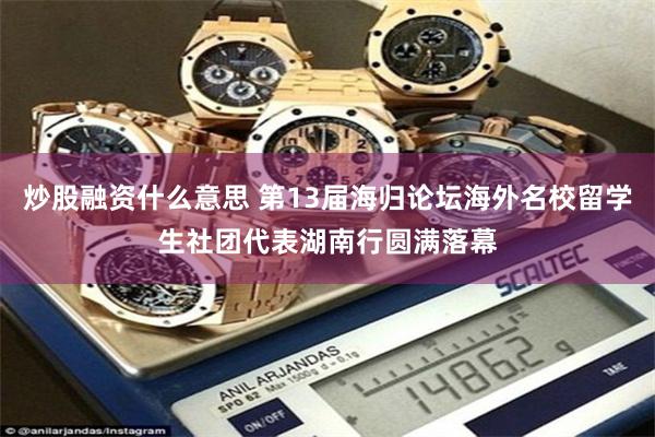 炒股融资什么意思 第13届海归论坛海外名校留学生社团代表湖南行圆满落幕