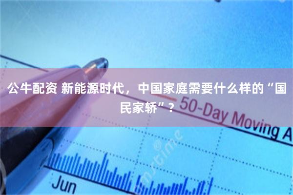公牛配资 新能源时代，中国家庭需要什么样的“国民家轿”？