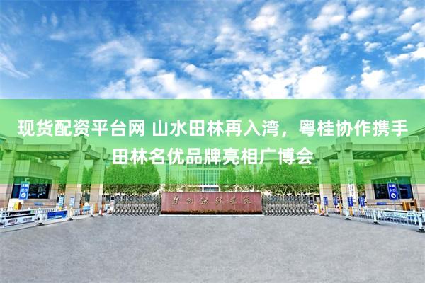 现货配资平台网 山水田林再入湾,粤桂协作携手田林名优品牌亮相广博会