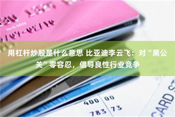用杠杆炒股是什么意思 比亚迪李云飞：对“黑公关”零容忍，倡导良性行业竞争